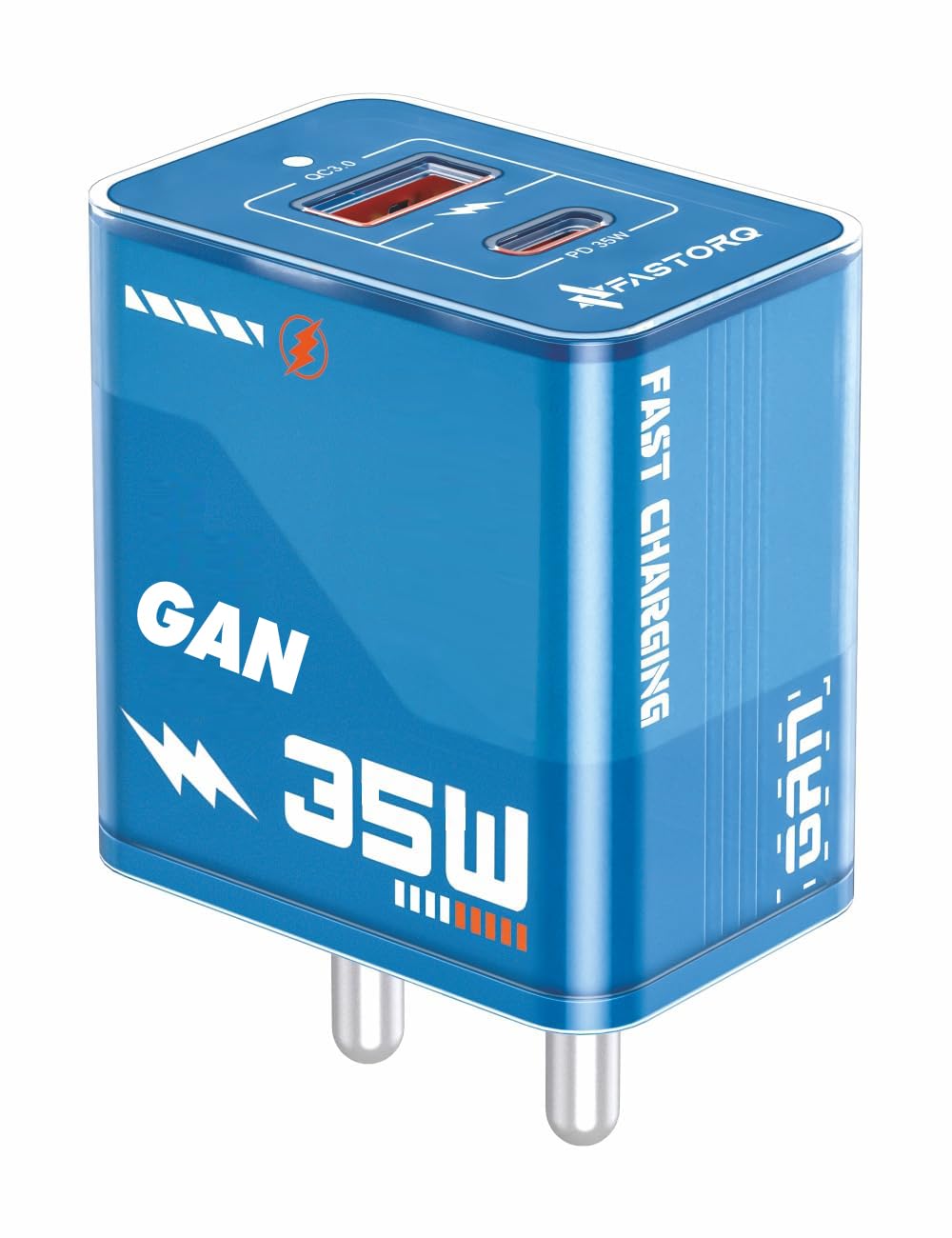 FASTORQ GaN Charger 35W 2-Port Fast Mobile Wall Charger Compatible iPhone, Samsung & Nothing, Dual Port USB & C Type, All Type C Mobile Phone & Devices-No USB Cable (Blue) (B0CQNN4W86) Amazon Price History, Amazon Price Tracker