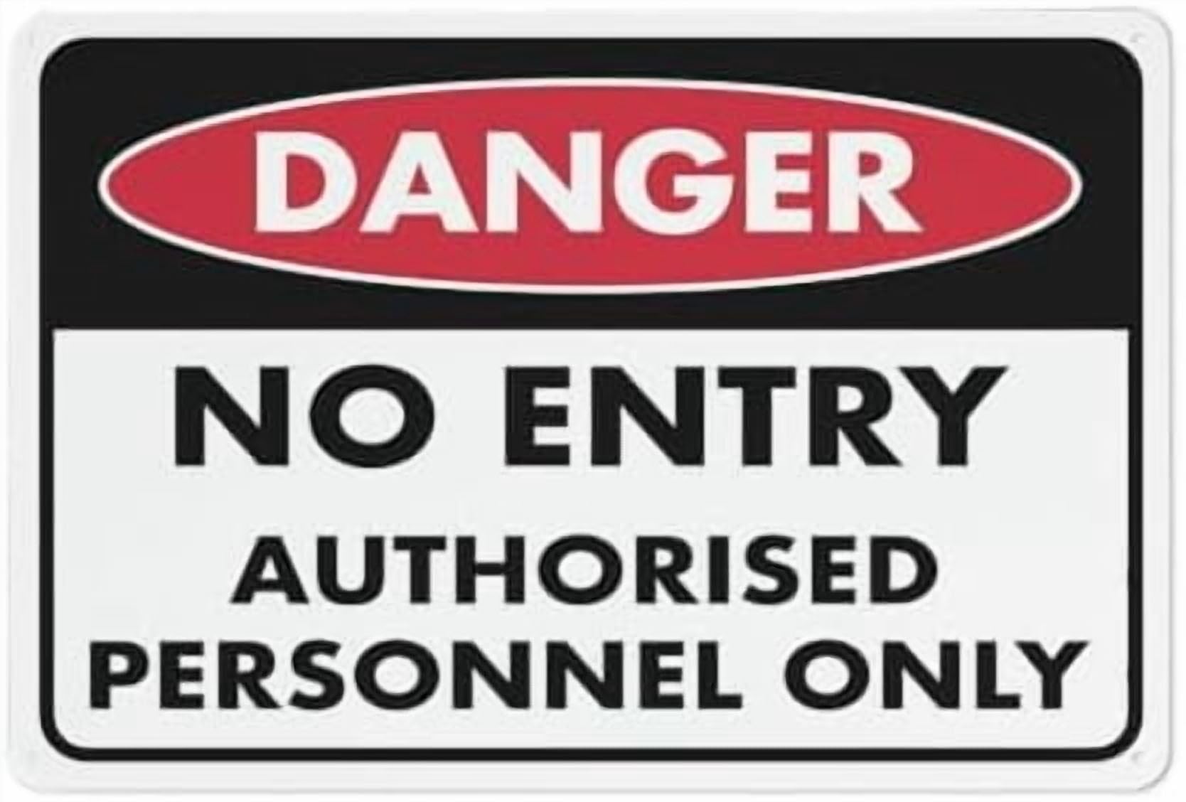 (2-Pack) Metal Tin Sign Danger No Entry Authorised Personnel Only Sign Outdoor Sign - 12 X 8 Signs For Business, Workplace, Office, Home, Delivery Road Garden Signs