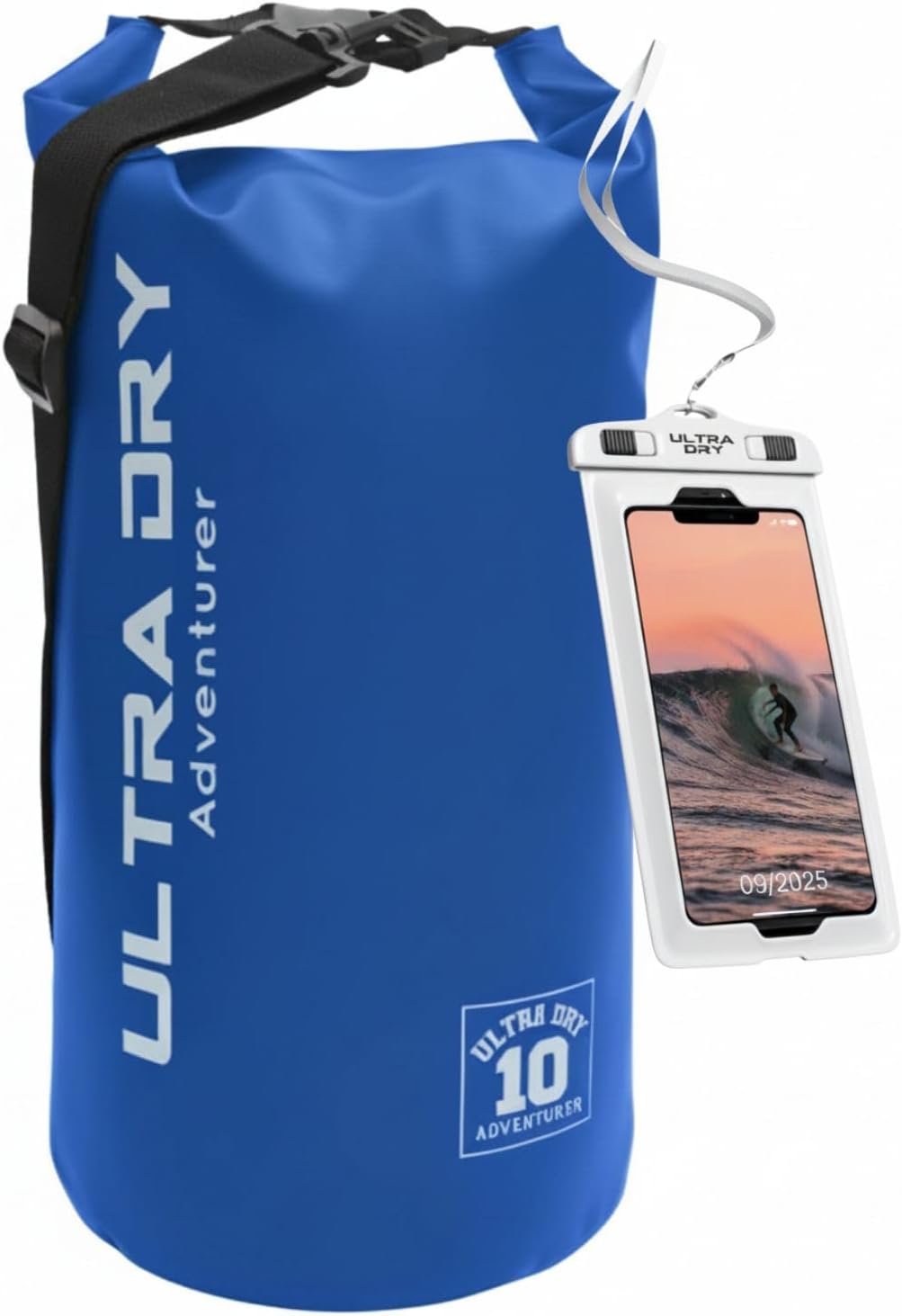 Ultra Dry Adventurer Premium Waterproof Bag, Sack with Phone Dry Bag and Long Adjustable Shoulder Strap Included, Perfect for Kayaking/Boating/Canoeing/Fishing/Rafting/Swimming/Camping/Snowboarding