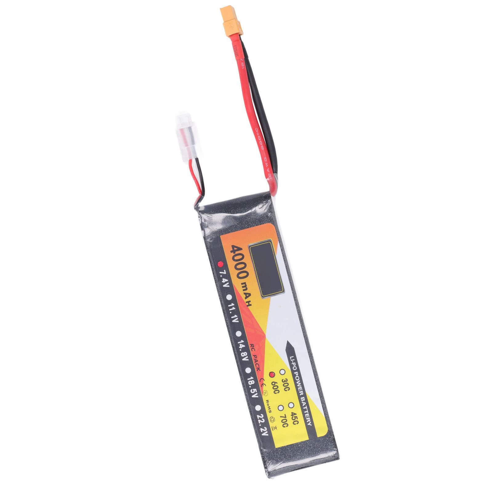 Batteria RC Lipo 7.4V 4000mAh 60C Velocità di Scarica per Veicoli Telecomandati Connettore XT60