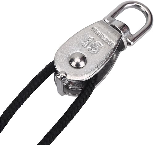 Miniatura 3 de Dioche Kit de carro de anclaje, sistema de carro de anclaje estable para kayak, canoa, con almohadilla de polea, juego de ganchos de ojo, accesorios