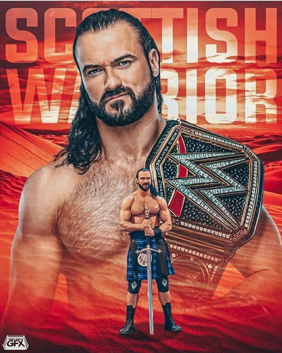 Drew McIntyre WWE Superstar Poster 300 GSM 12x18 Unframed Multicolor