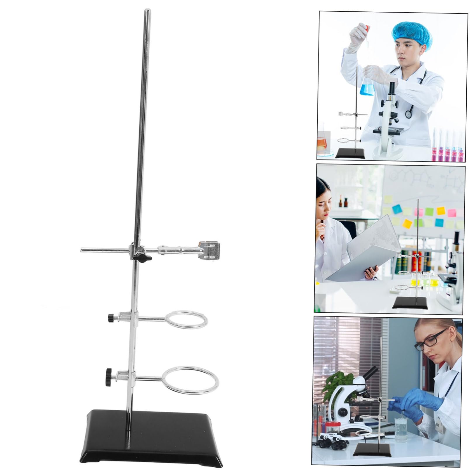 Laborstativ für Laborgeräte Tischstativ mit Klemmen und Ringstativ für Experimente Chemie-laborständer für Filtration und Erhitzung