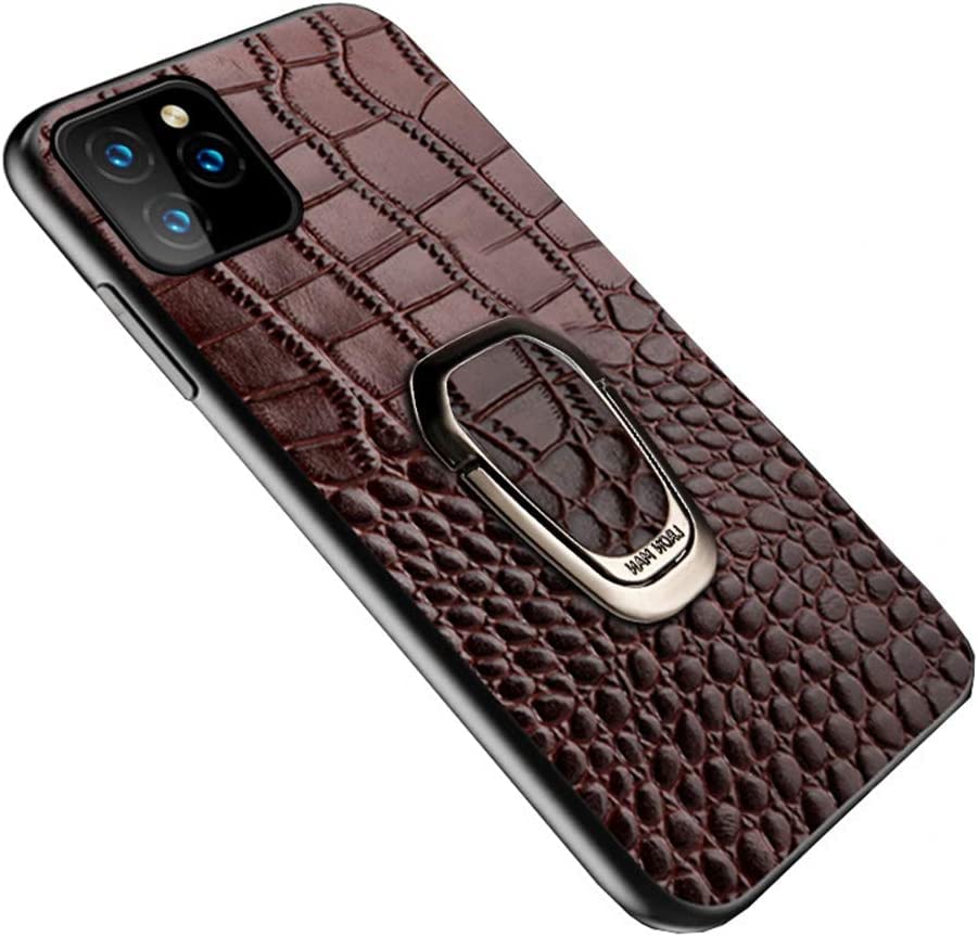 Étui en cuir crocodile iPhone 11 résistant aux chocs avec support de visionnage