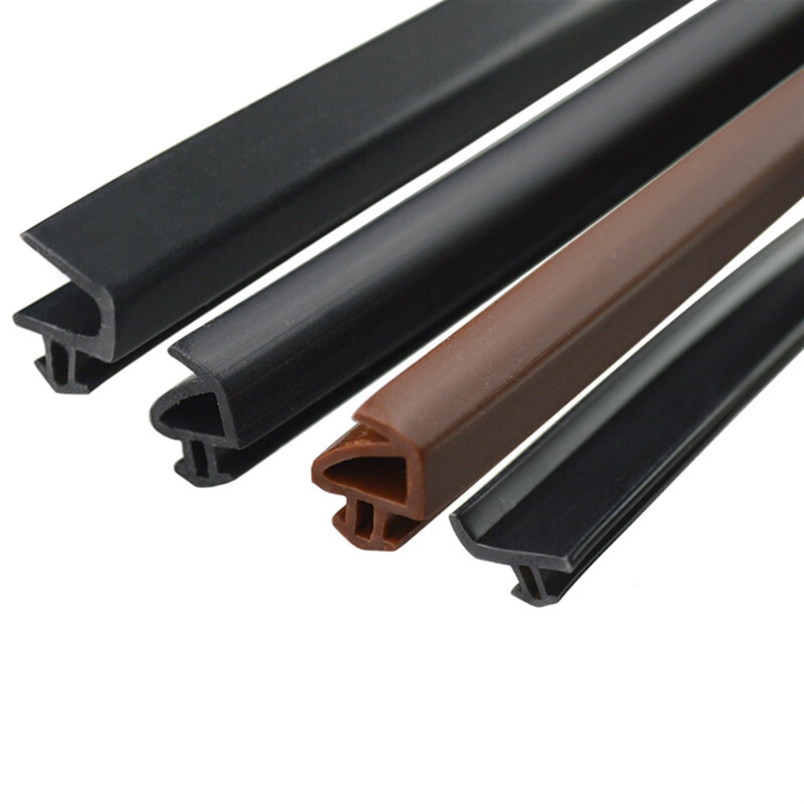 Insulation Rubber P-Type Steel Window Seal Glass Doors and Windows Sound Insulation Windproof Waterproof EPDM Rubber Strip 10 Meter Foam Gap (Size : MK005-Black)