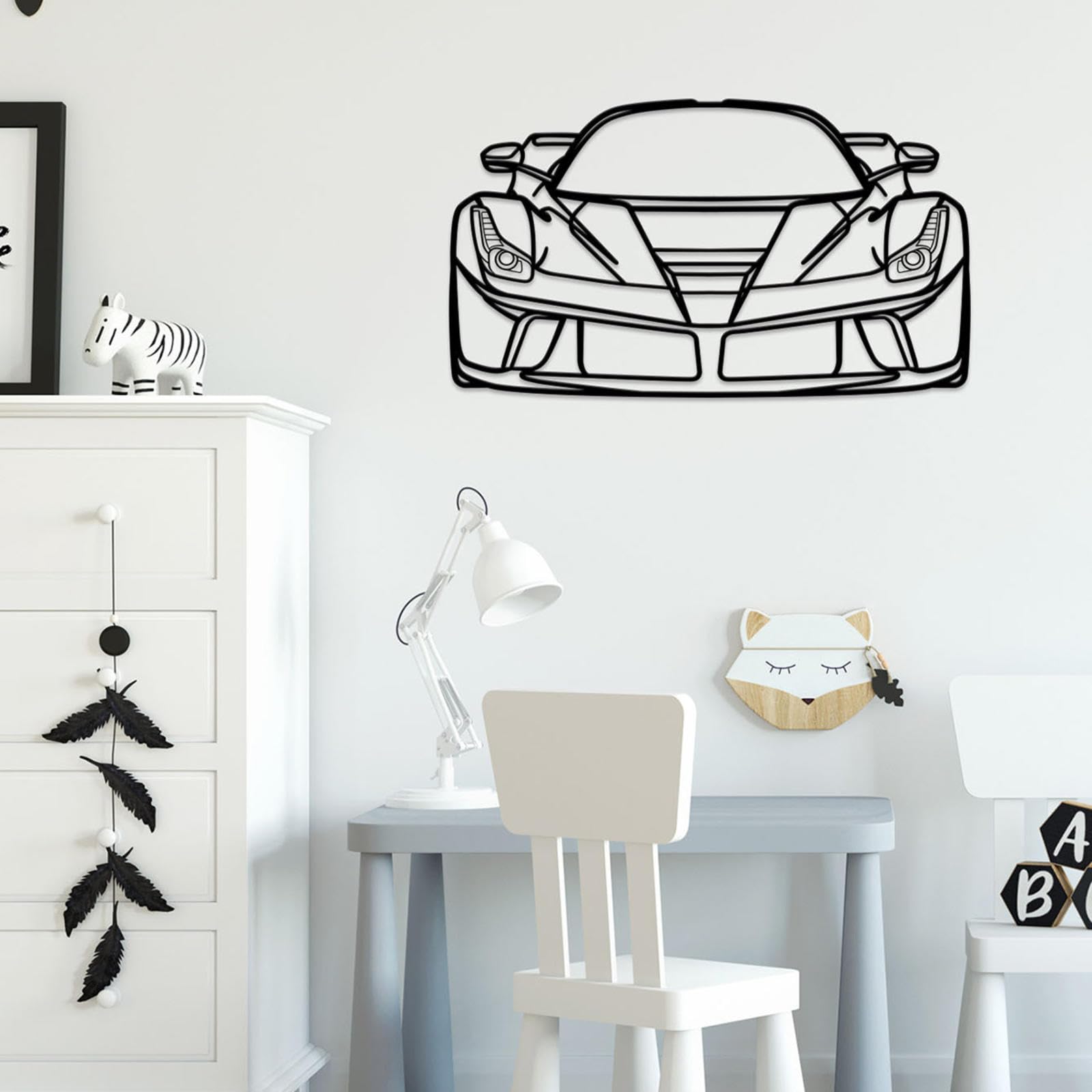 PIHEED Decoración de Pared con Arte de Metal Talla de Pared de Coche Deportivo embellecer el Dormitorio o el Estudio de un Entusiasta de los automóviles,30cm/11.8in