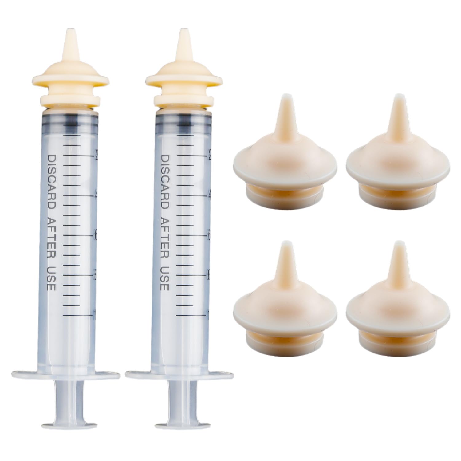 wellrun 8pcs Silicone Pet Nursing Kit,6 Short Nipples & 2 pcs 10ml Feeding Syringes,Reusable for Kittens Puppies, Rabbits,Squirrels,Hamster