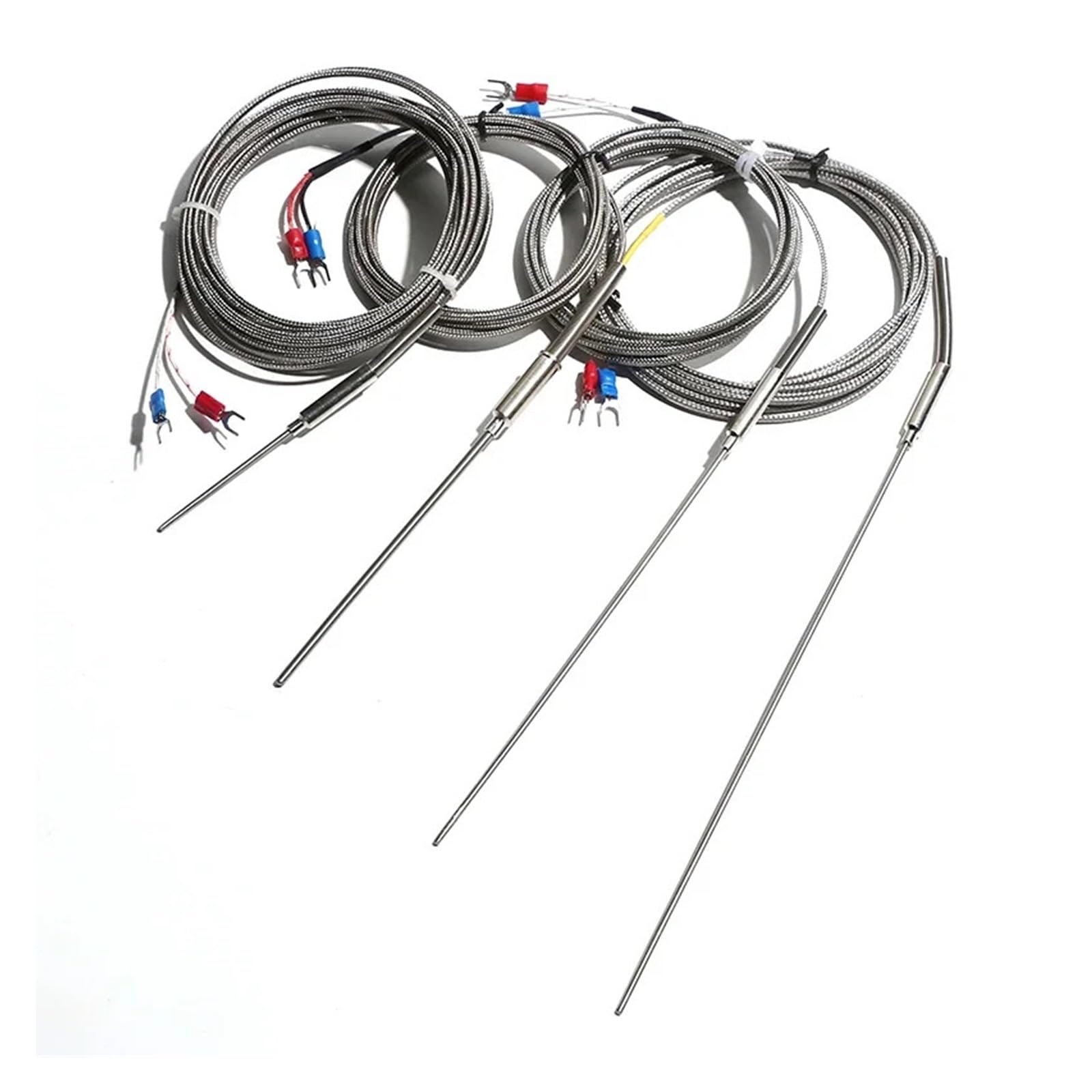 Termopar blindado tipo K de 1,5 M - WRNK-191, trenza acero inoxidable, sonda flexible (1 unidad)