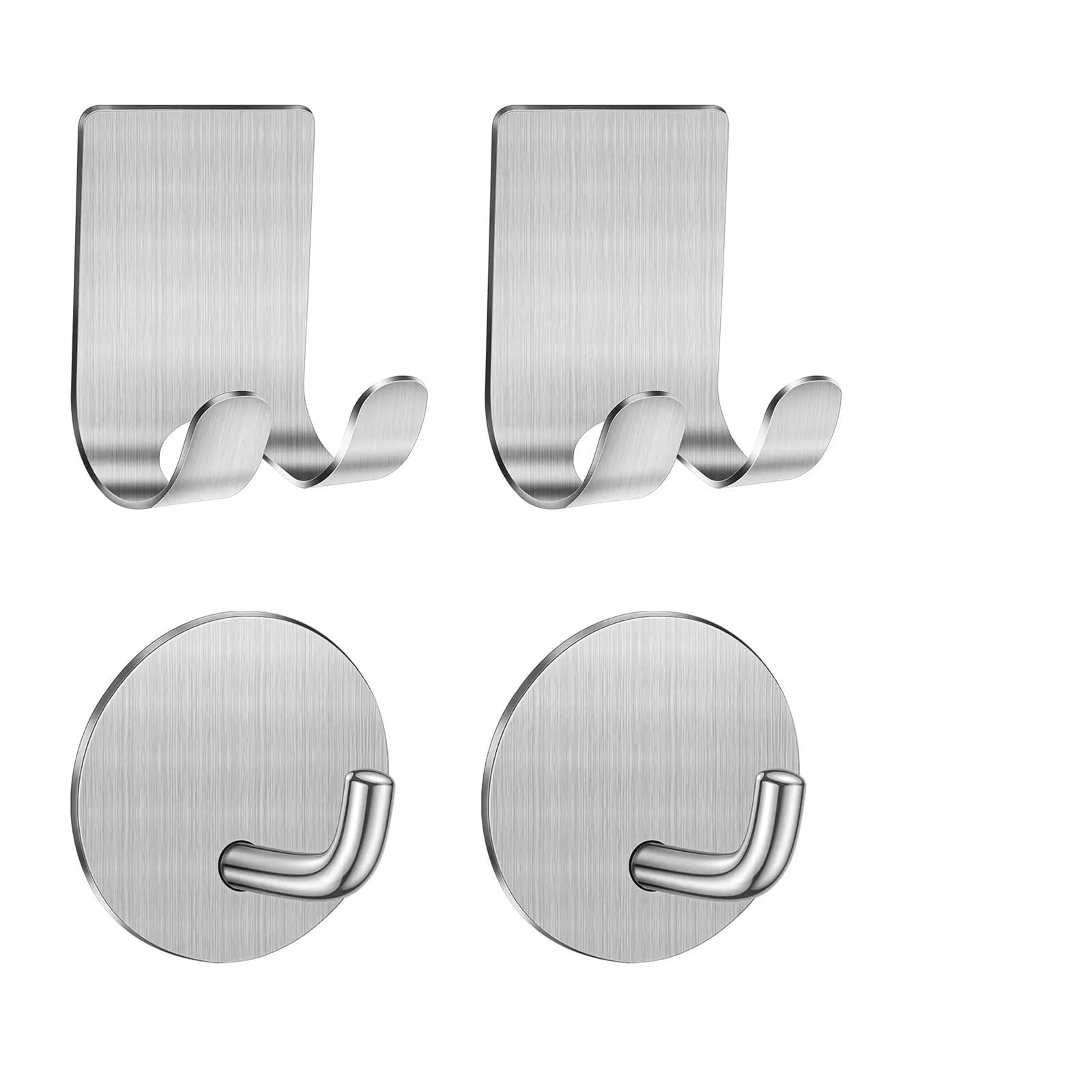 DSFVERVD Coat Hook Robe Hook Hooks for Hanging Wall Mounted Coat Rack(Silver-4pcs)