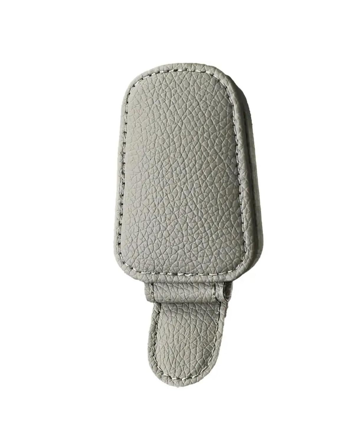 Supporto per Occhiali da Sole, Clip per Occhiali da Sole per Auto, in Pelle PU, Accessori universali per Auto, Clip per Occhiali da Sole Multifunzionale, (Grigio)