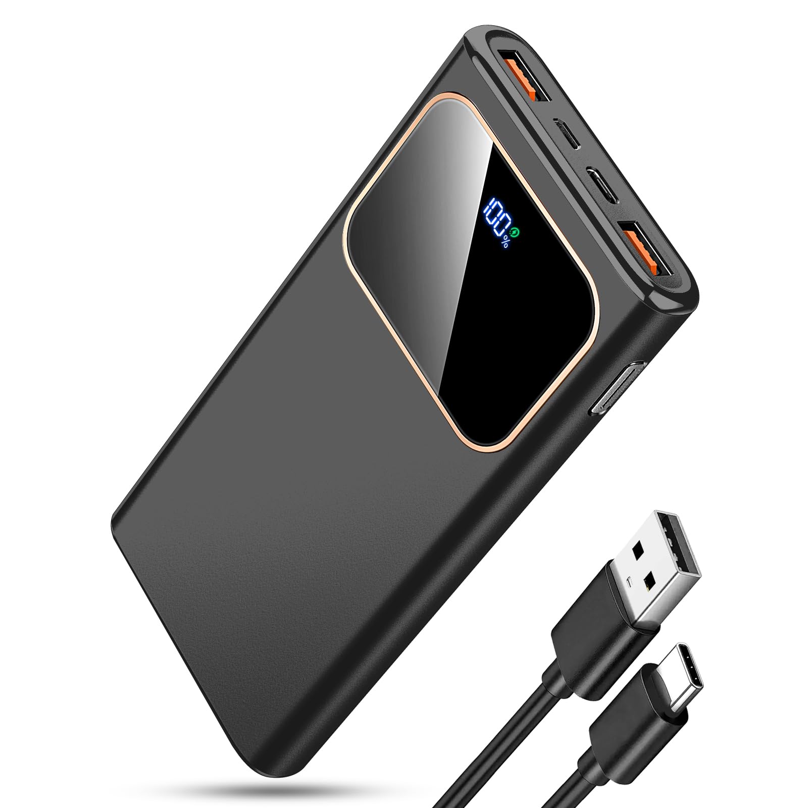 Portable Charger Power Bank Fast Charging, 10000 mAh 22.5W Battery Pack with USB-C in&Out LED Display, PD 3.0 QC 4.0 External Phone Powerbank for iPhone Samsung etc Smartphones and All USB Devices