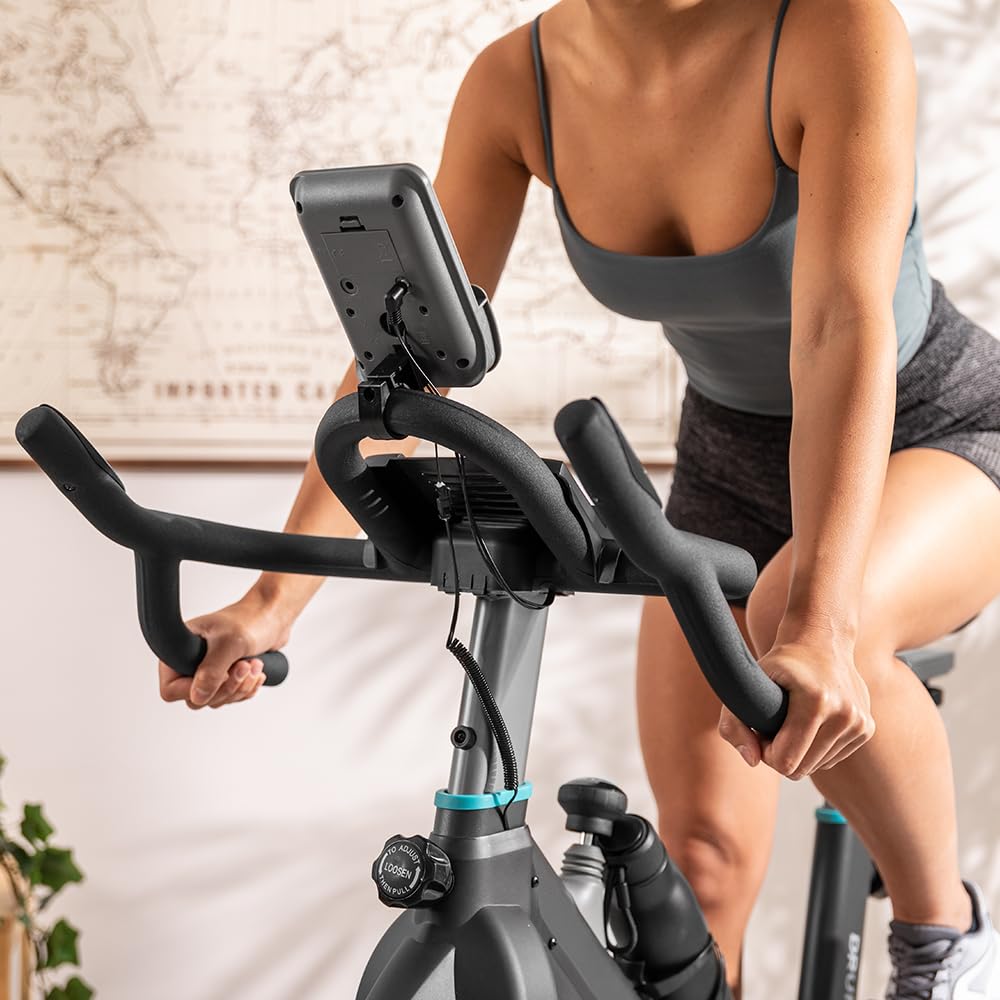 Cecotec Cyclette Indoor con Volano da 20 kg DrumFit Indoor 20000 Race. Cardiofrequenzimetro, Display LCD, Supporto per Dispositivi e Bottiglia, Manubrio Sportivo, Ruote, Sella Regolabile