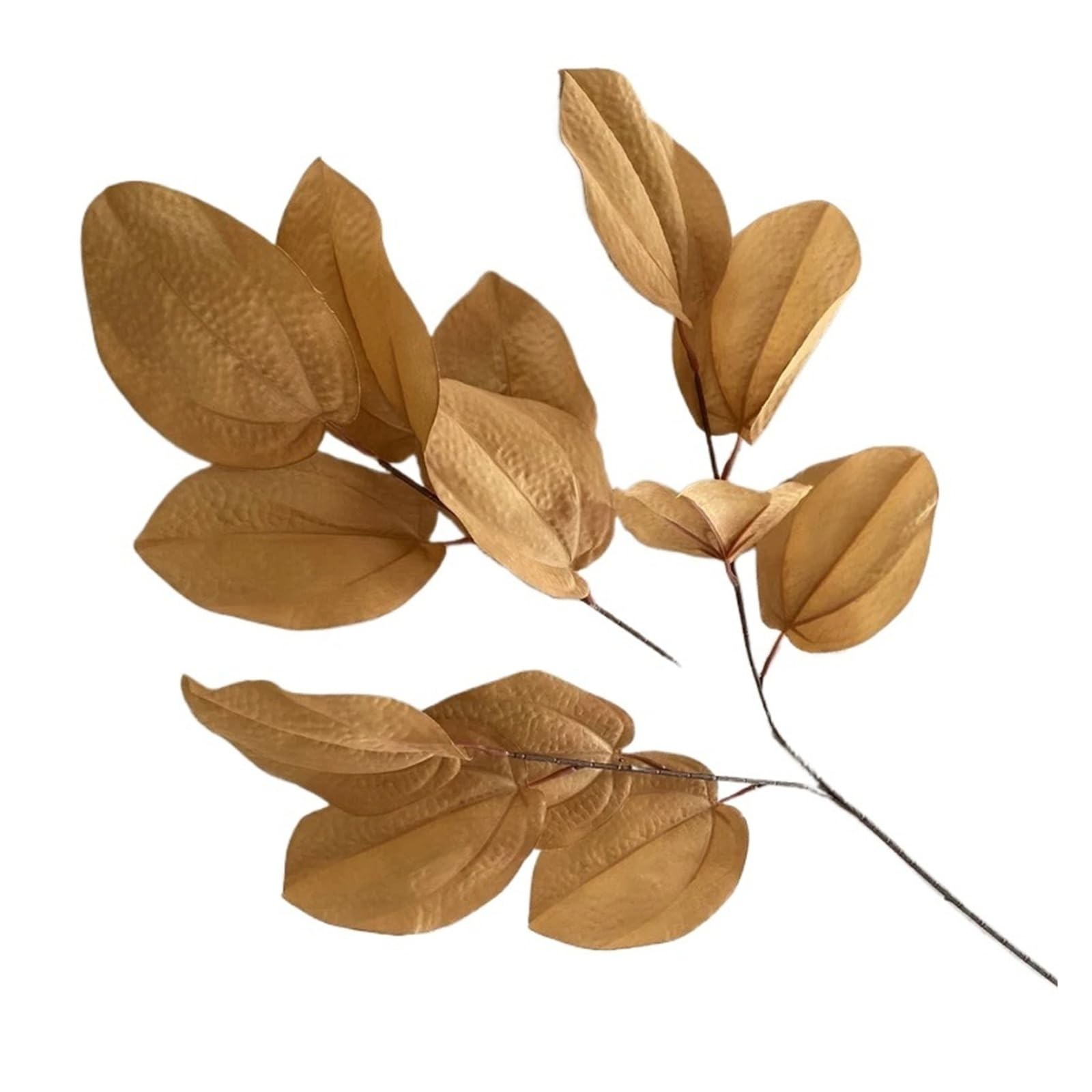 1PC Simulated Leaf Branch Green Plants Fake Flower Hotel Decor Bread Leaves Artificial Plant Garden Decoration(Light Brown)