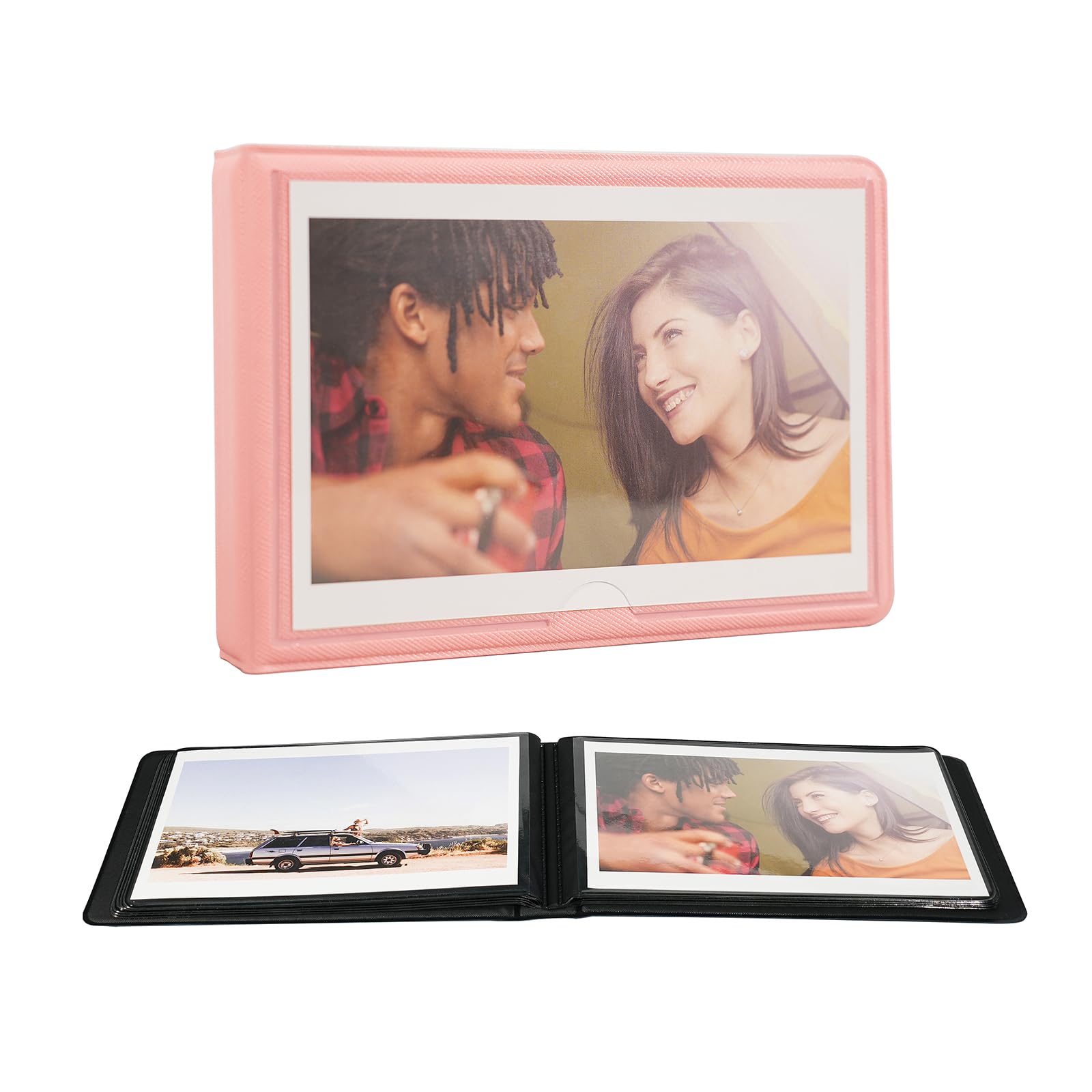 Album photo 10x15 cm rose pêche à pochette horizontale pour souvenirs de vacances