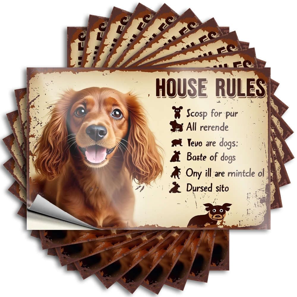 Fzfn Colour Tiki Sticker Durable Bottle | House Rules For Dog Owners. Cute Self Adhesive Sticker For Diatomaceous Diy(8X12cm)
