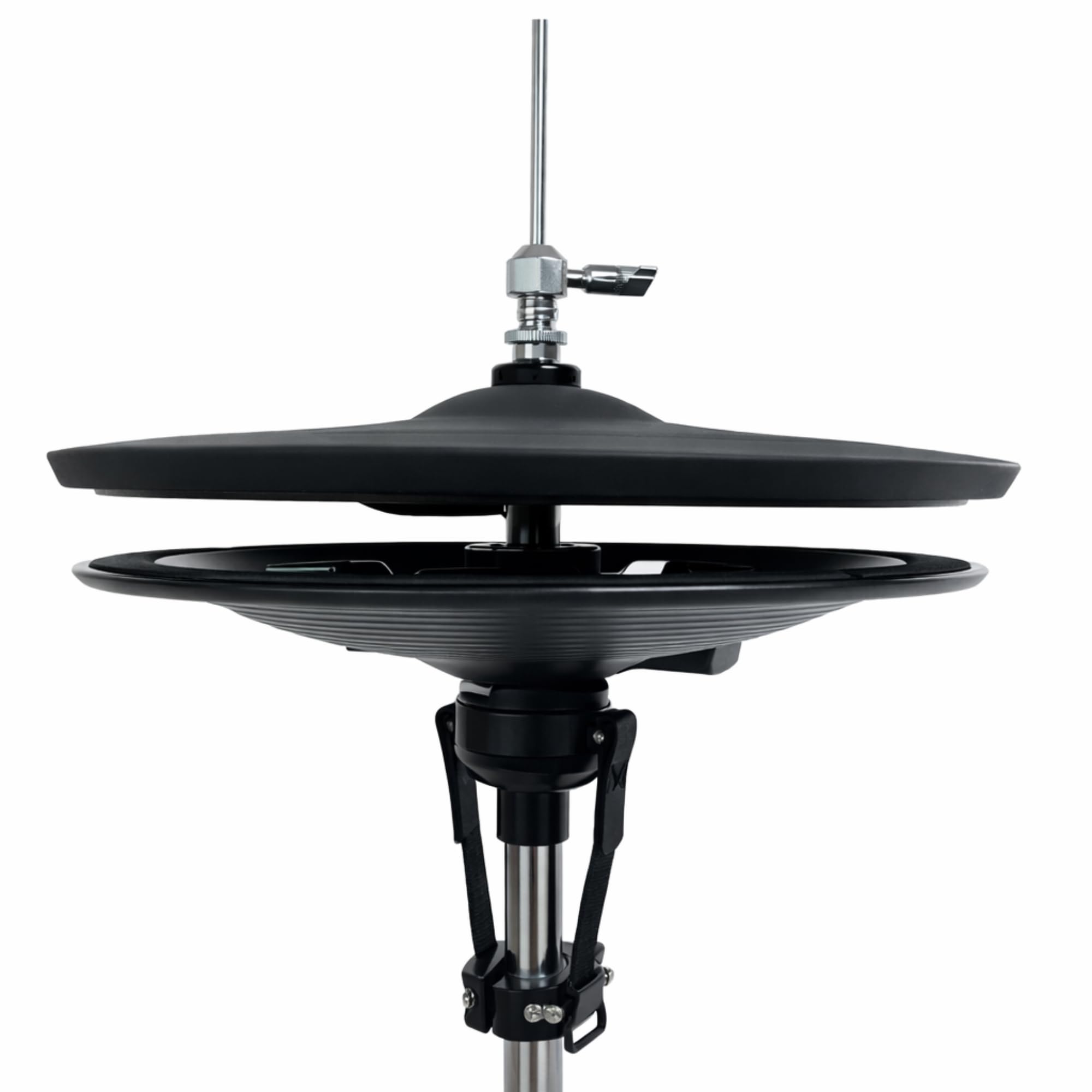 2-Piece Electronic Hi-Hat Cymbals – 12” Dual-Zone Top Cymbal Pad & Bottom Plate Controller, Acoustic-Style Hi-Hat System for Electronic Drum Modules