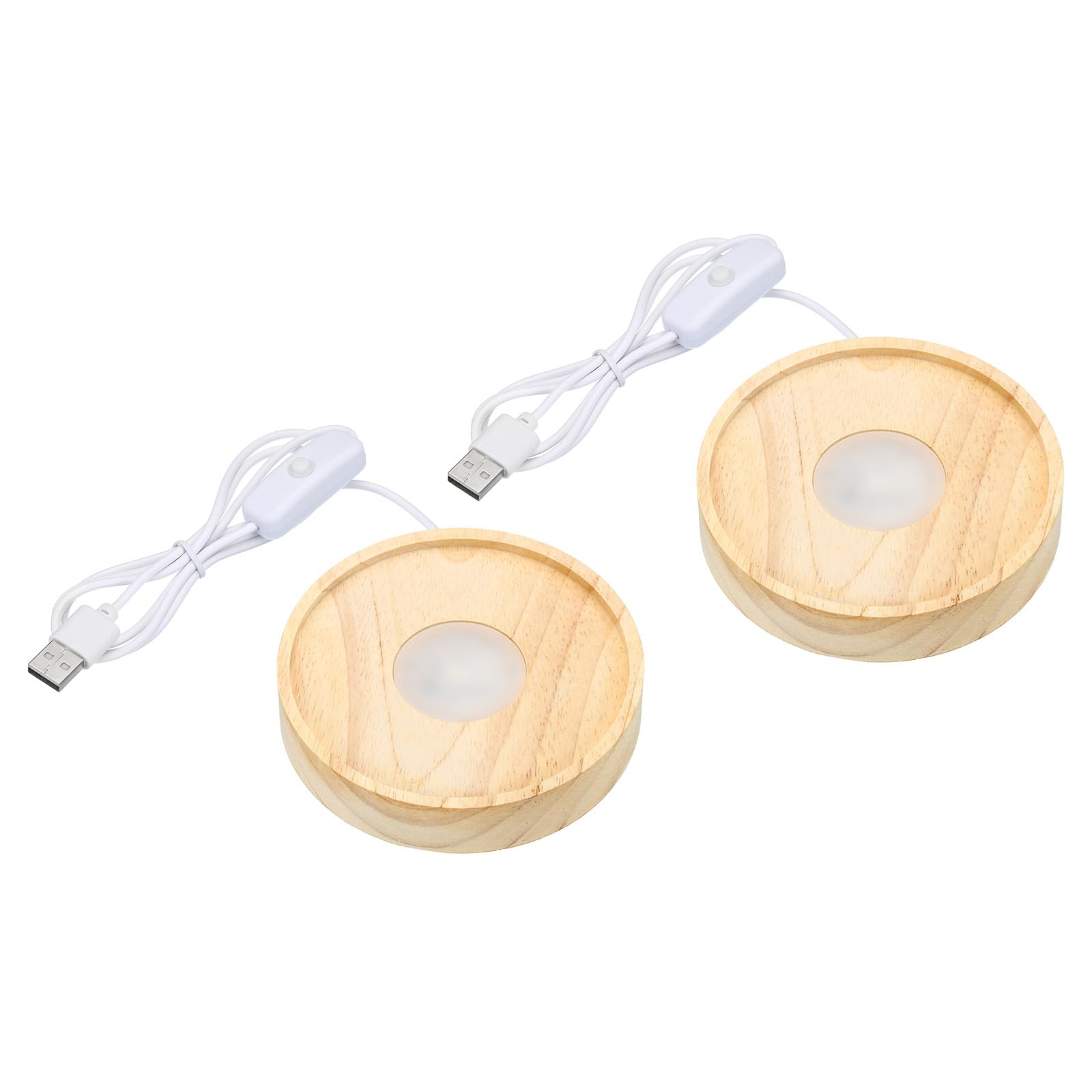 PATIKIL 4 Inch Wooden LED Light Base