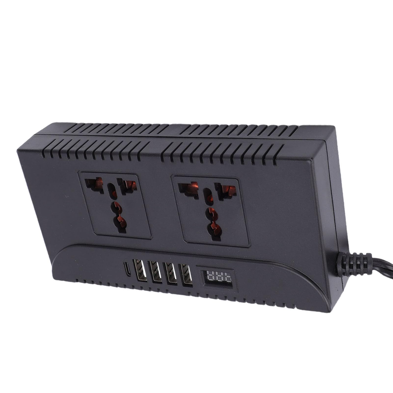 Inwerter samochodowy 300 W, przenośny adapter wtyczki samochodowej, konwerter gniazd z 4 portami USB i typu C, do samochodów, podróży, laptopów, telefonów