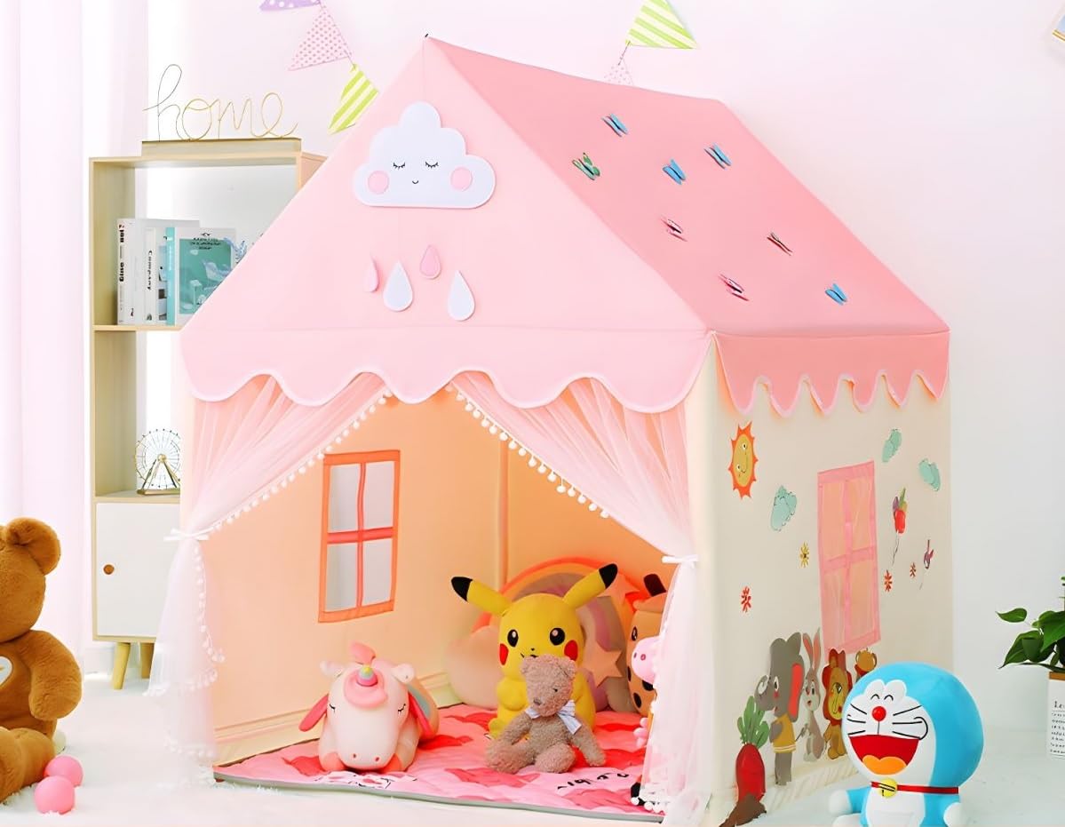 LalakiyaS Jumbo Size Light Weight Kids Play Tent House for 3-13 Year Old Kids Girls and Boys (Pink) (B0CX1GXW7W) Amazon Price History, Amazon Price Tracker