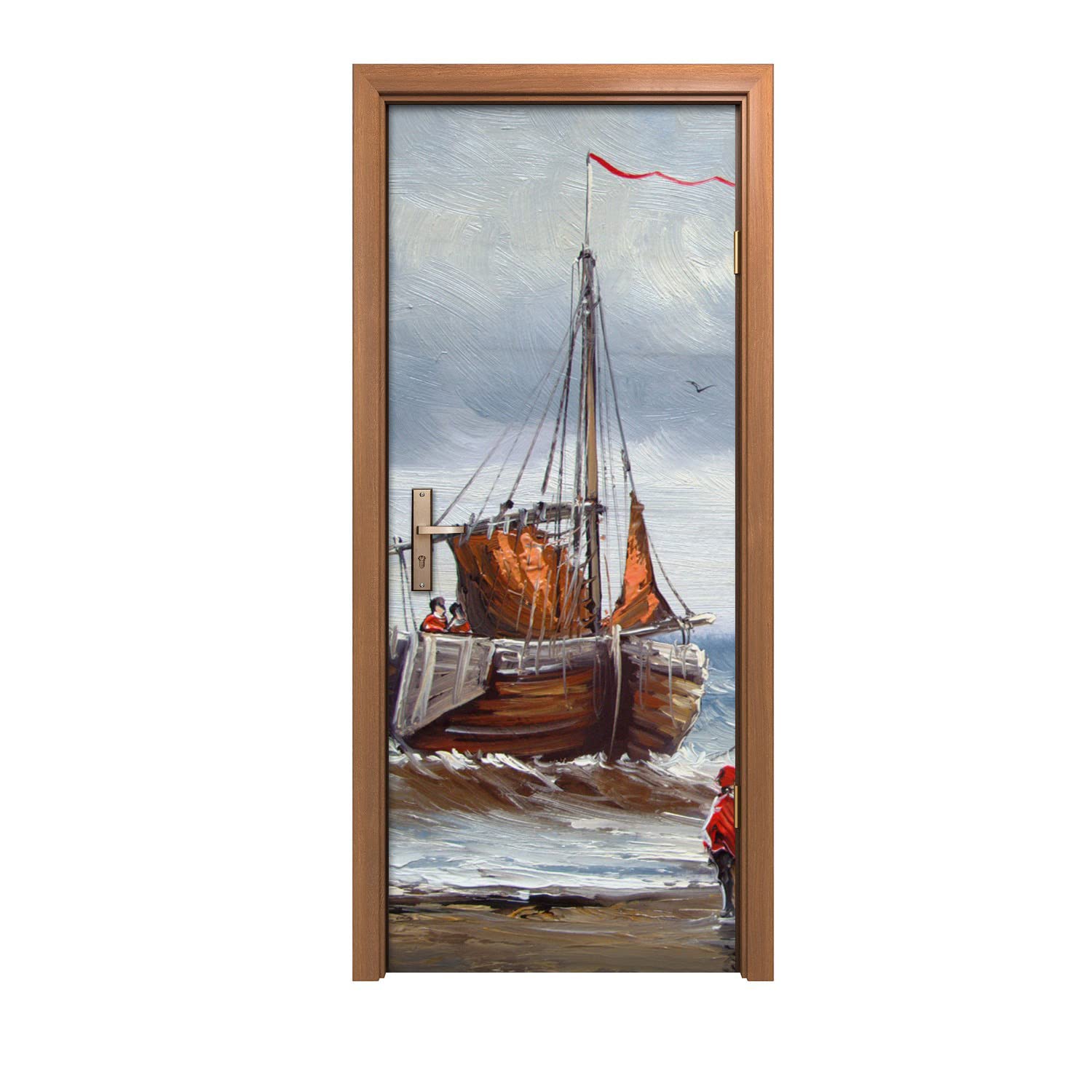 Autocollant de porte décoration murale 80x200 design intérieur navires