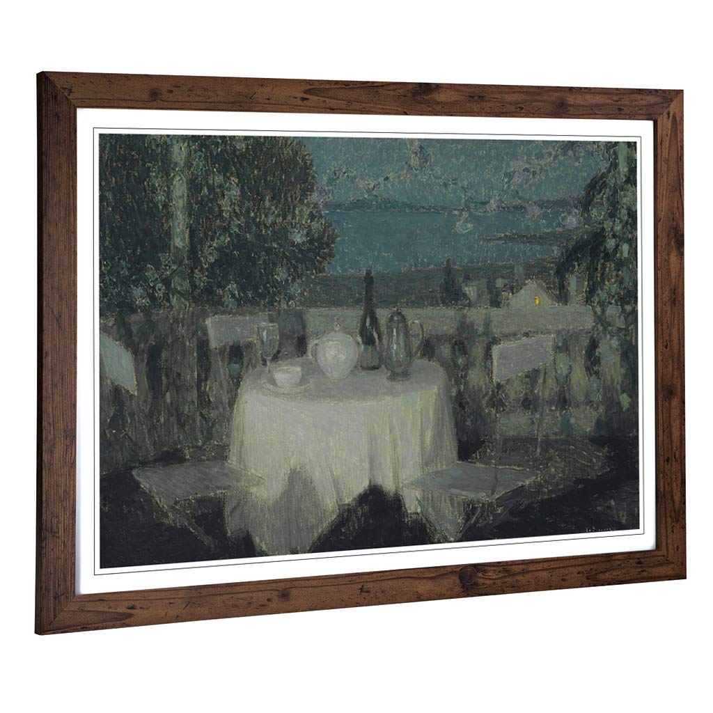 Big Box Art Framed Print of Henri Le Sidaner Table in The Morning Design | Wall Art Picture | Home Decor for Kitchen, Living Room, Bedroom, Hallway, Walnut, A2 / 24.5x18 Inch / 62x45cm