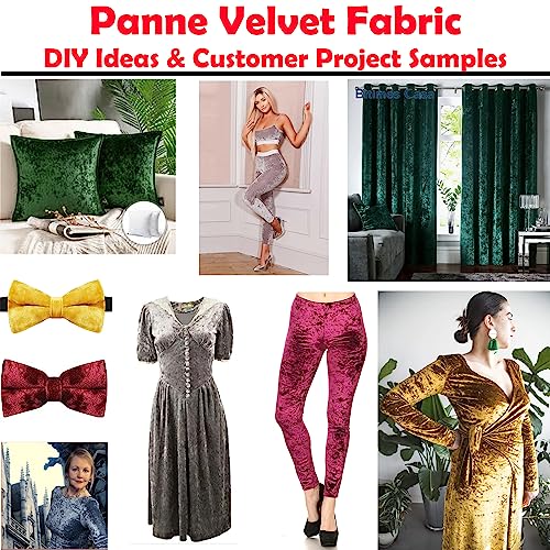 Luxurious Crushed Panne Velvet Fabric for Sewing and Decor - 96% Velvet, 4% Spandex, 60" Wide (Black, 5 Yards) 4 Luxurious Crushed Panne Velvet Fabric for Sewing and Decor - 96% Velvet, 4% Spandex, 60" Wide (Black, 5 Yards) - Image 3