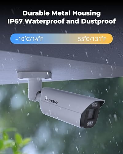 Miniatura 7 de H.VIEW Sistema de cámara de seguridad de 32 canales, 20 cámaras PoE IP con cable de 8 MP para exteriores, detección humana AI, micrófono integrado,