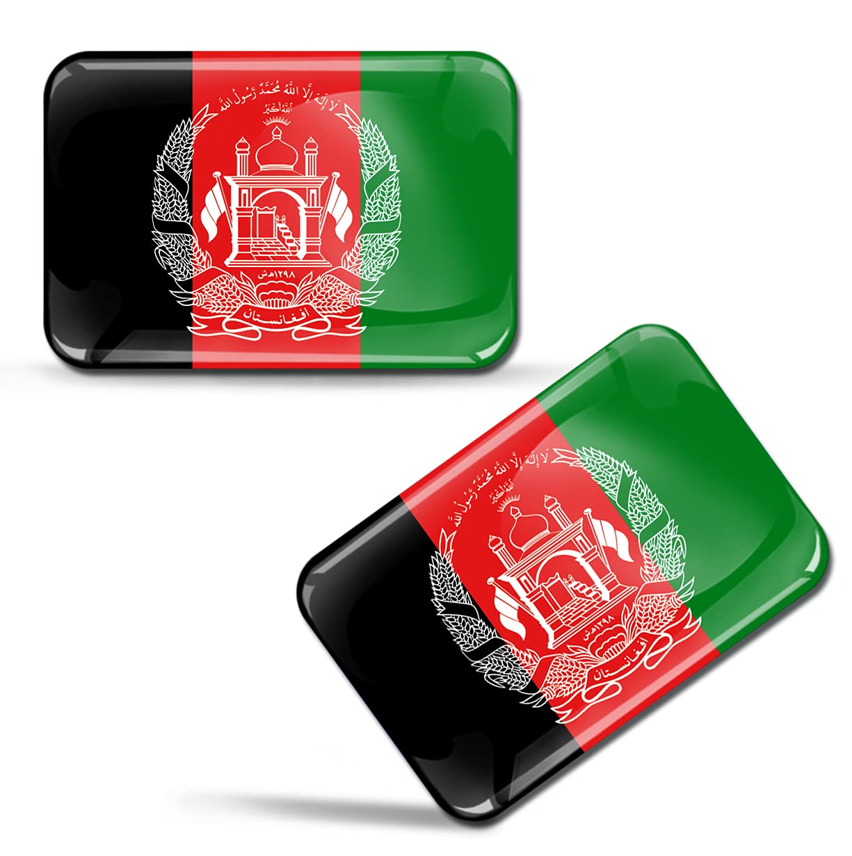 Skinoeu Multi-Coloured Skinoeu® 2 X 3D Sticker Afghanistan Afghan Flag F 183
