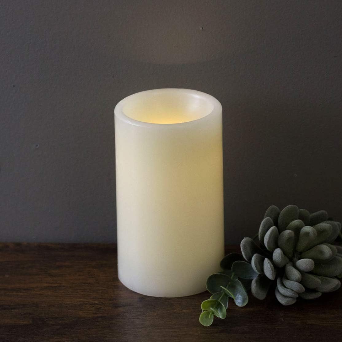 Martha Stewart Flameless LED, 6 Inch Pillar Candle, Ivory with