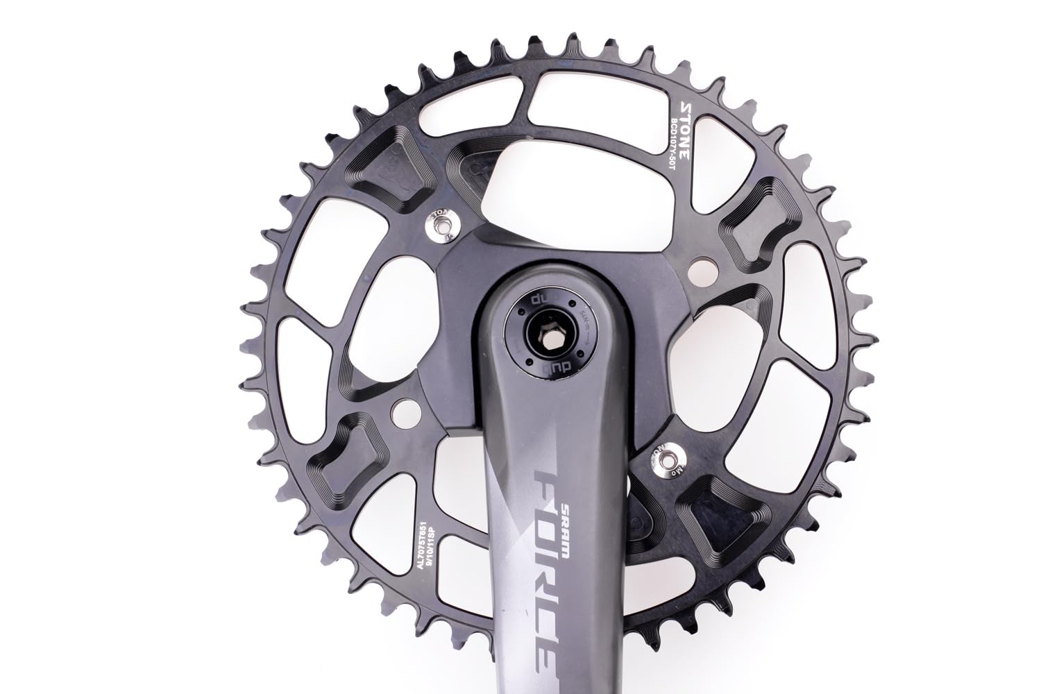 Stone Round/Oval Single Plate 107 BCD Compatible with SRAM Force AXS Gravel Road Road CNC Aluminum 7075-T651 4 Arms 38T - Image 2