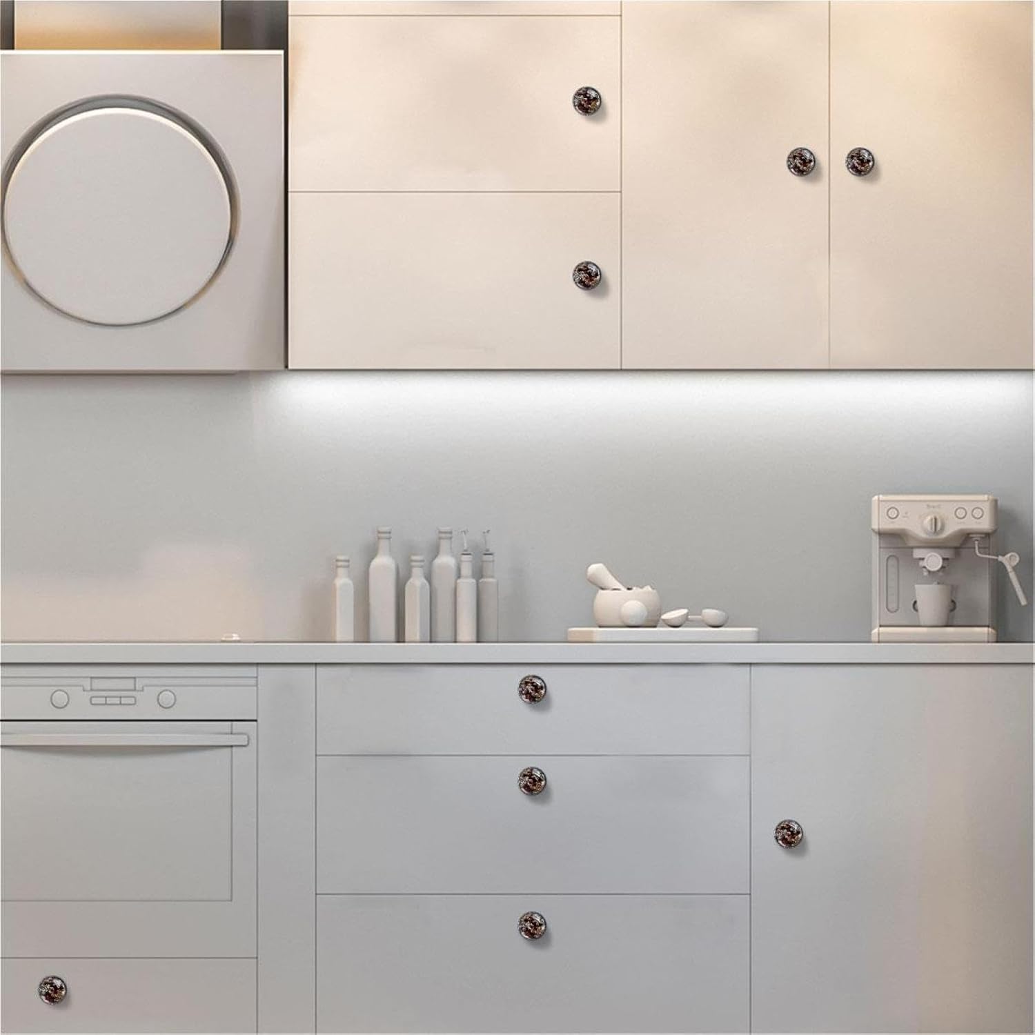 Black Gingerbread Men Snowflakes (2) Pattern Cabinet Knobs, Decorative Drawer Pulls for Kitchen Cabinet, Furniture Hardware for Cupboard Closet Bedroom