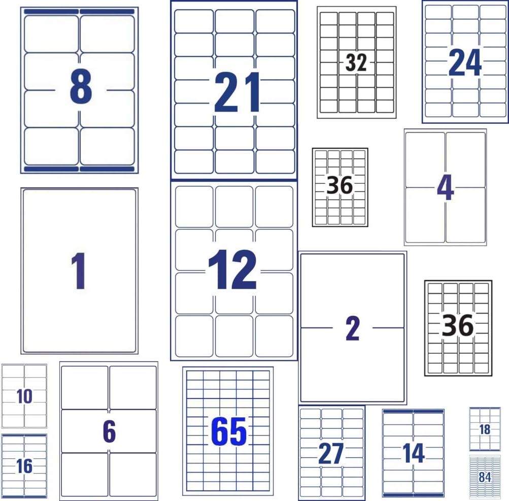 100 Sheets of A4 Sticky Integrated Labels from 1 Label Per Sheet to 84 Labels Per Sheet Multi Purpose (1 Label Per Sheet)