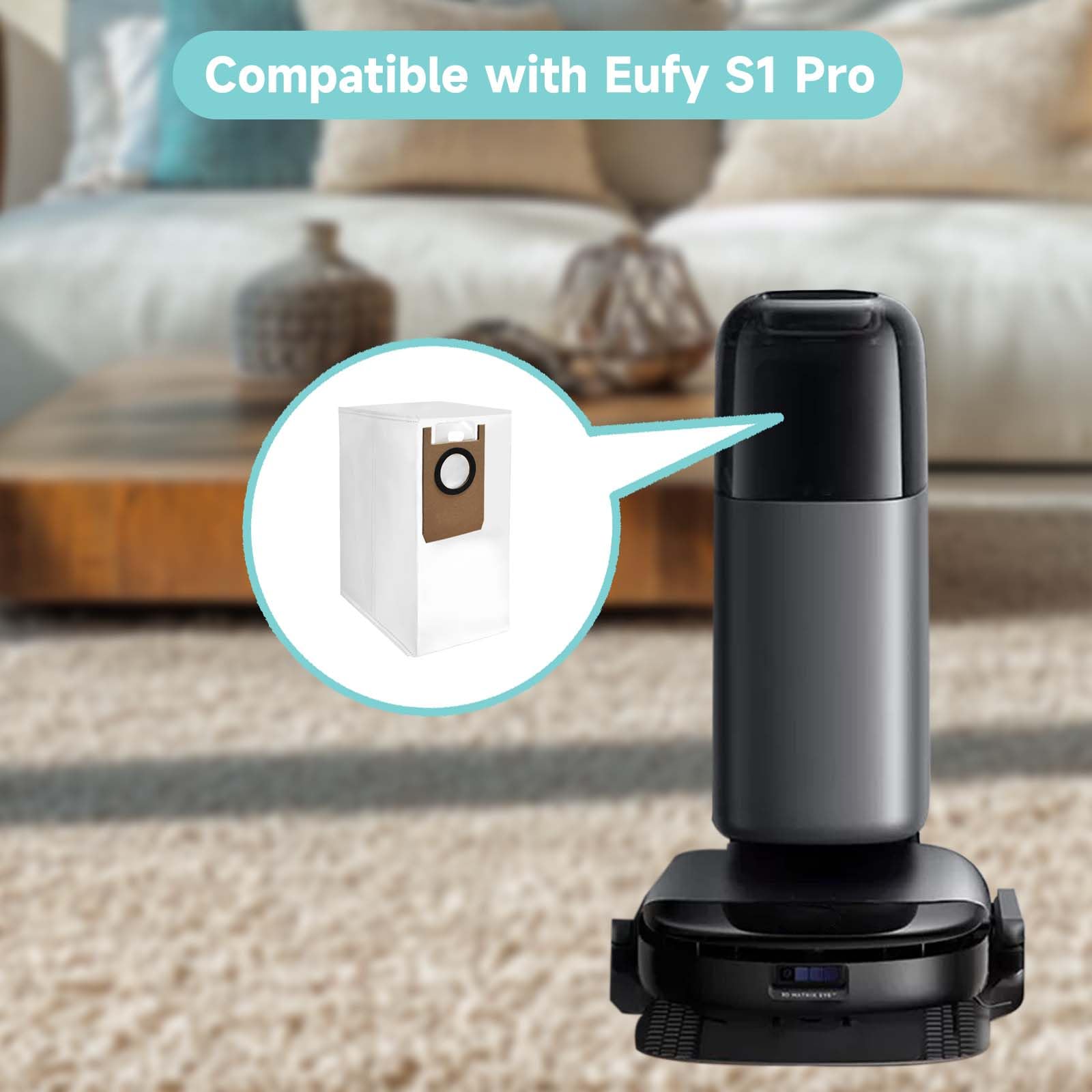 WAIKAS 20 Sacchetti per Eufy Omni C20, C10 Robot Aspirapolvere - Parti di Ricambi di Grande Capacità