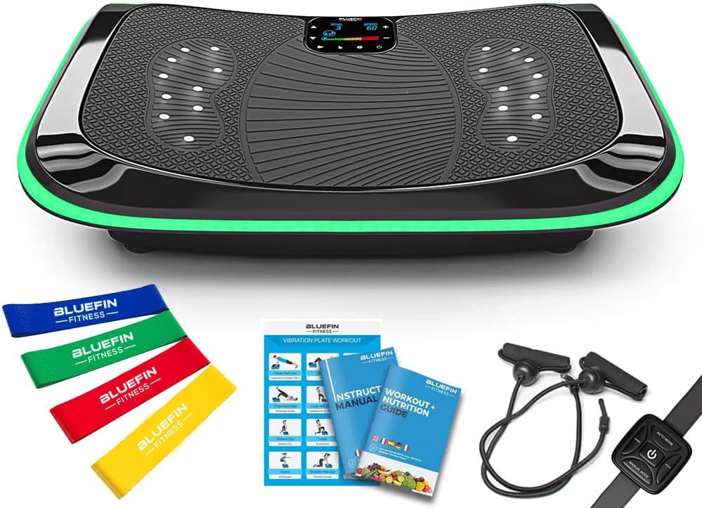 Bluefin 4D Triple Motor Vibration Plate Machine | Powerful Vibration Plate Exercise Machine with Magnetic Therapy | Bluetooth Speaker | Vibration Oscillation & Micro Vibration | Silent Drive Motors
