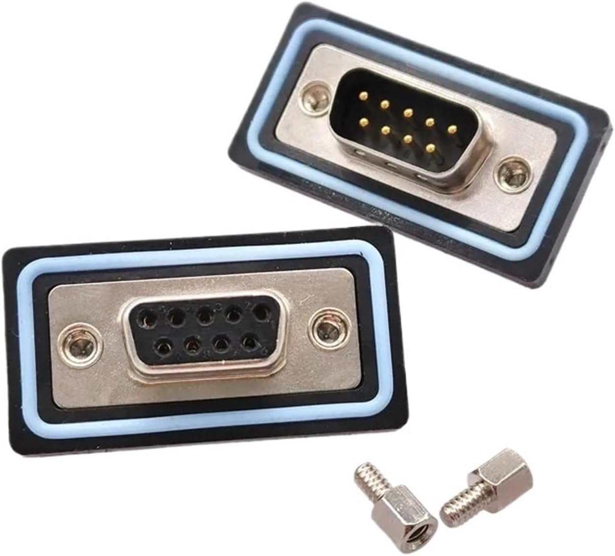 DB9 Connector IP68 RS232 485 D-SUB 9Pin Solder D-Type Plugs Brass 3U 1Pcs(Female)