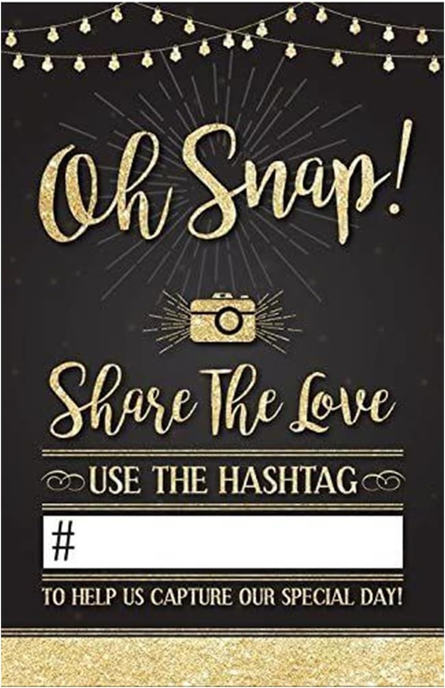 PLESIU EXCPSUE Photo Booth International Wedding Hashtag Sign. Beautiful Social Media Share Sign for All Wedding Receptions, add Your own Hashtag!