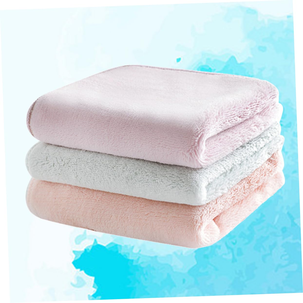 3 Series Paños De Limpieza Absorbentes Y Antigrasa Microfibra De Doble Cara Colores Pastel Rosa Verde 3 Piezas*3