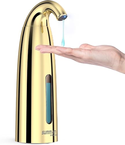 Miniatura 4 de Dispensador automático de jabón sin contacto, 13.5 fl oz para manos y platos, dispensador eléctrico de líquidos con sensor (grano de madera