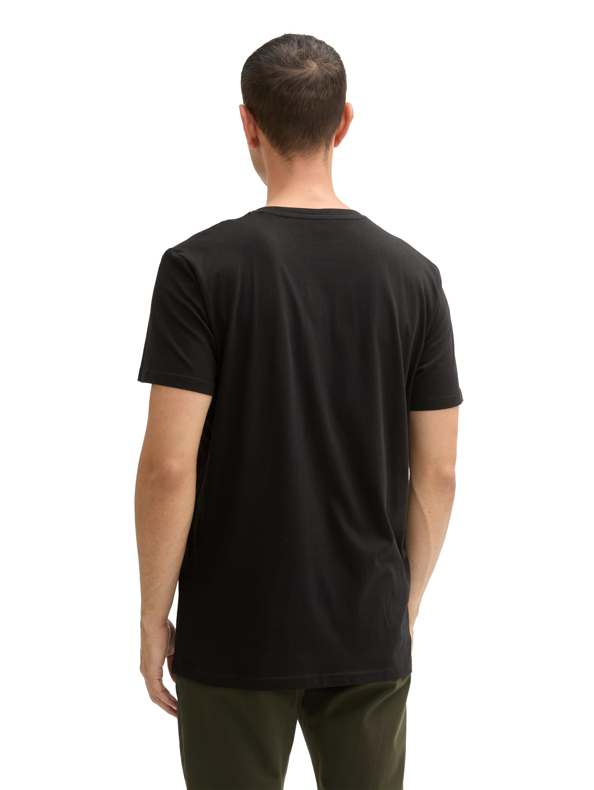 Tom Tailor Mężczyźni Basic T-Shirt, 29999 - Czarny, 3XL