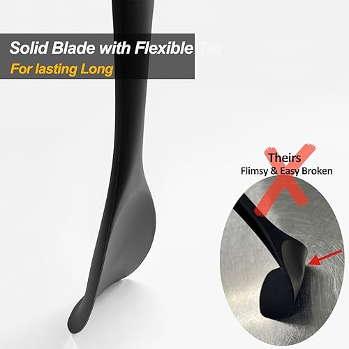 Miniatura 5 de Cuchara de espátula de silicona, cuchara de goma resistente al calor, raspadores flexibles antiadherentes sin costuras para hornear, herramienta de