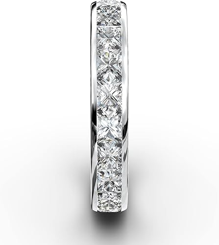 Miniatura 5 de Anillos de moissanita con certificación GRA, plata esterlina con anillo de compromiso chapado en oro blanco de 18 quilates, anillos de boda de