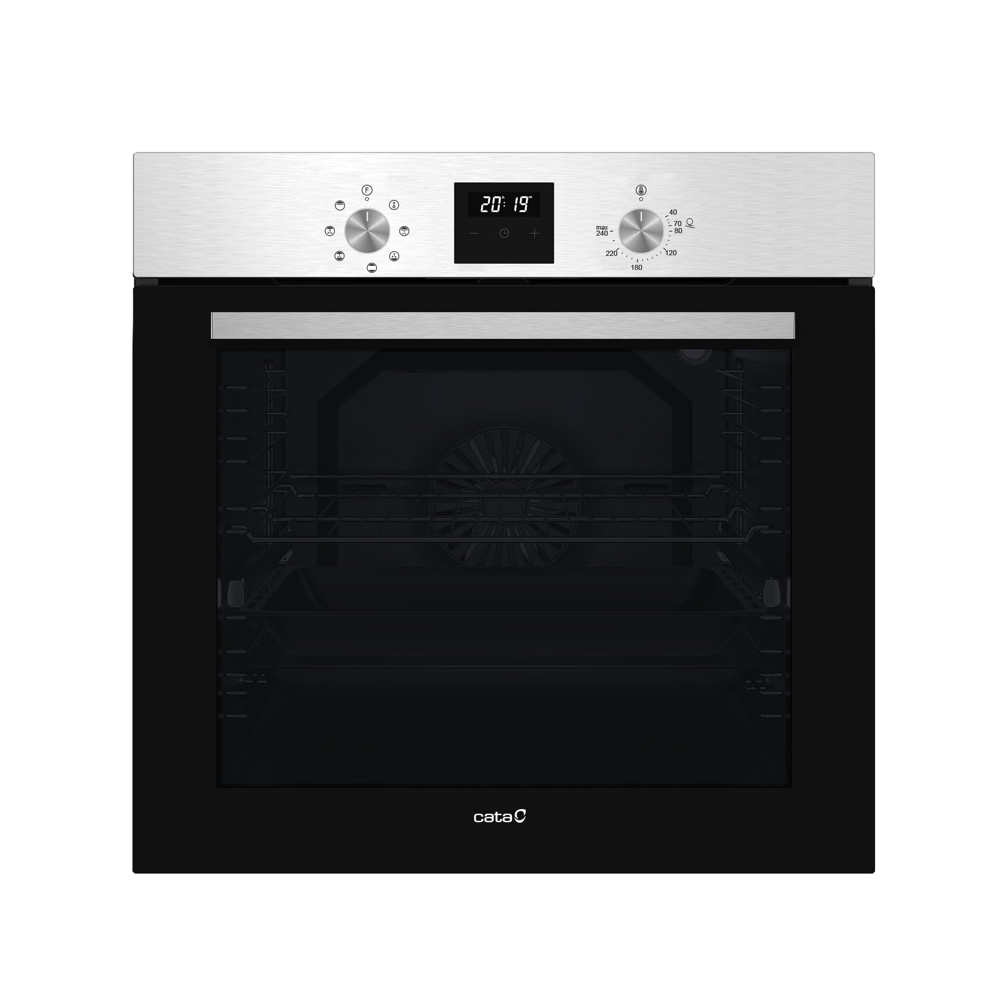 Cata Negro Horno Multifunción Digital Mds 8007 X Con 7 Funciones. Diplay Digital. Capacidad 80 L. Puerta Panorámica Full Glass. Iluminación Interior. Acabado En Inox Y Cristal