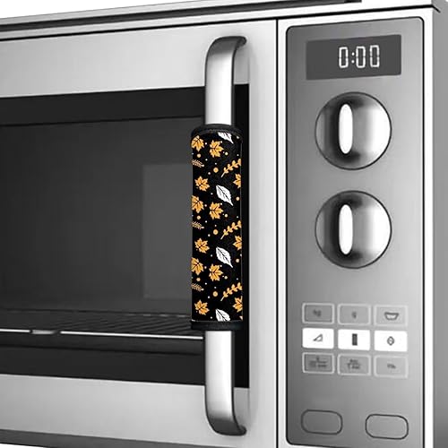 Miniatura 4 de KEIAHUAN Hojas de arce otoñales para manija de puerta de refrigerador, 4 piezas, manijas de decoración de electrodomésticos de cocina, guantes