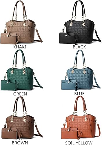 Miniatura 4 de Bolsos de mano para mujer, monederos, bolsos de hombro, asa superior, bolso de mano, bolsa de trabajo, juego de 2 piezas