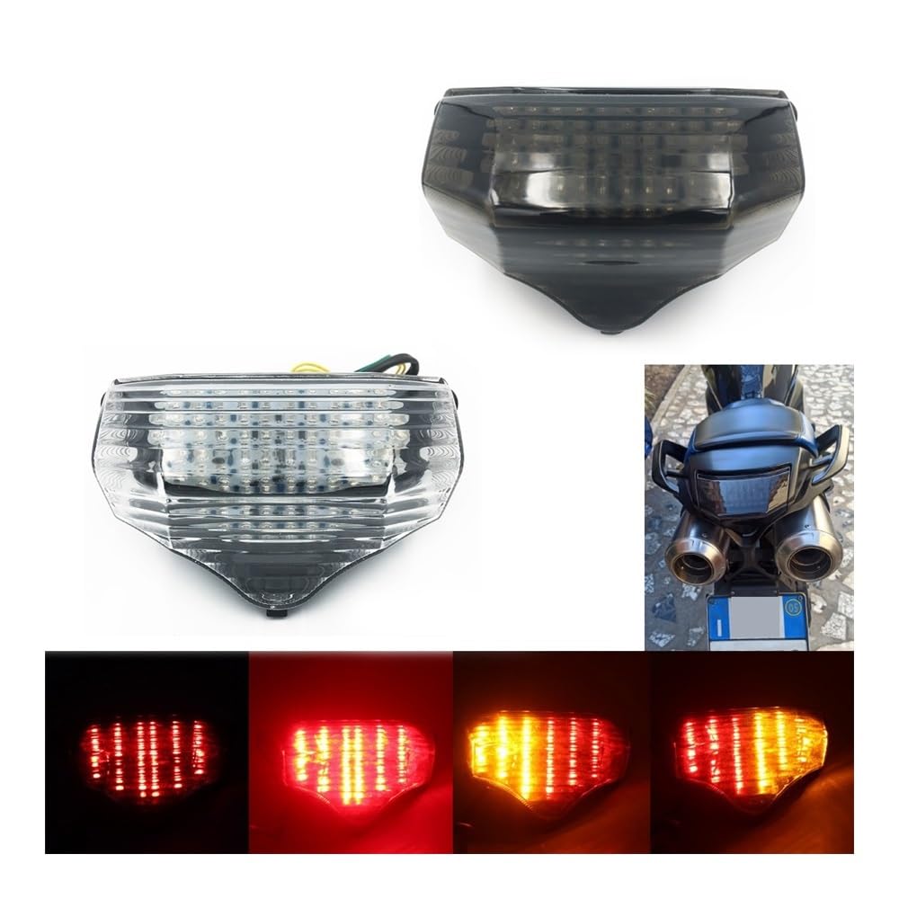 Fanale Posteriore LED Per Yamaha FZ6 Fazer 600 2004-2014 - Integra Stop, Retromarcia E Frecce, Trasparente, Senza Lampadine