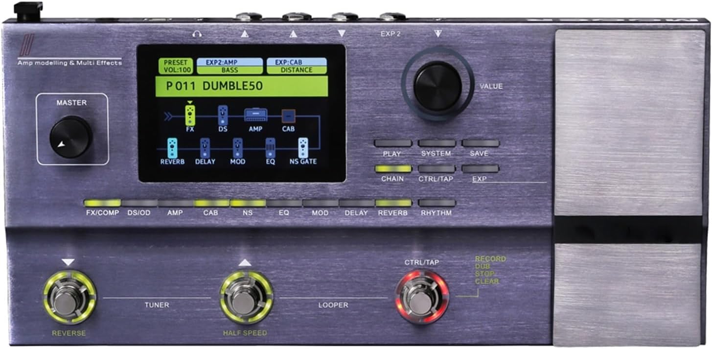 Amp Modelling Multi-Effects Processor Digital Guitar Effect Pedal 55 Amplifier Models 70 Effects 52 Second Looper Guitar Accessories