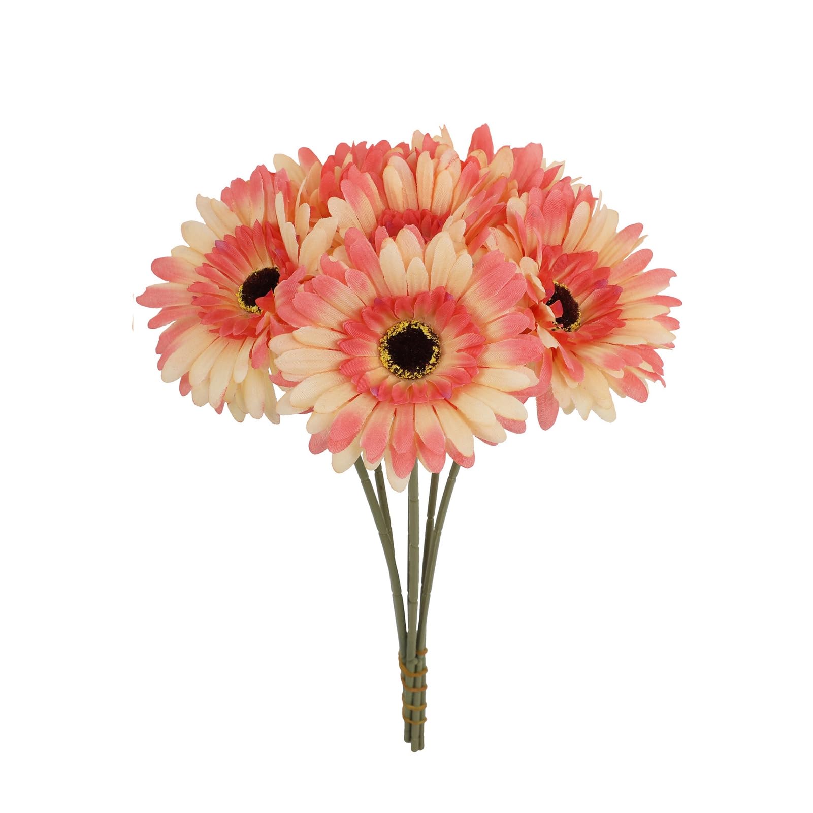 matumou 6 Bundles Artificial Gerbera Flowers with Stems Fake Wildflower Bouquet for Wedding Party Table Centerpiece Indoor Home Vase