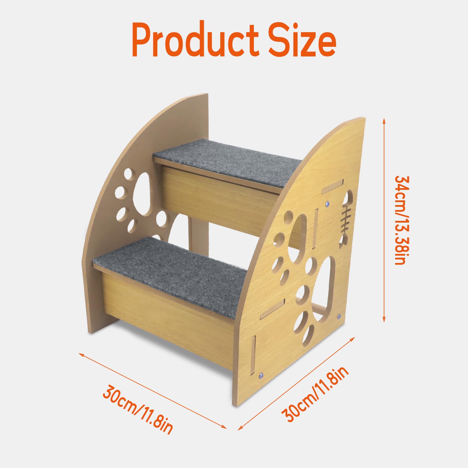 CheurYae Dog Steps for Bed,Wood Pet Stairs for Sofa and Bed,Dog Ramp for Couch Access,Pet Steps for Cats & Older Dogs - Image 2