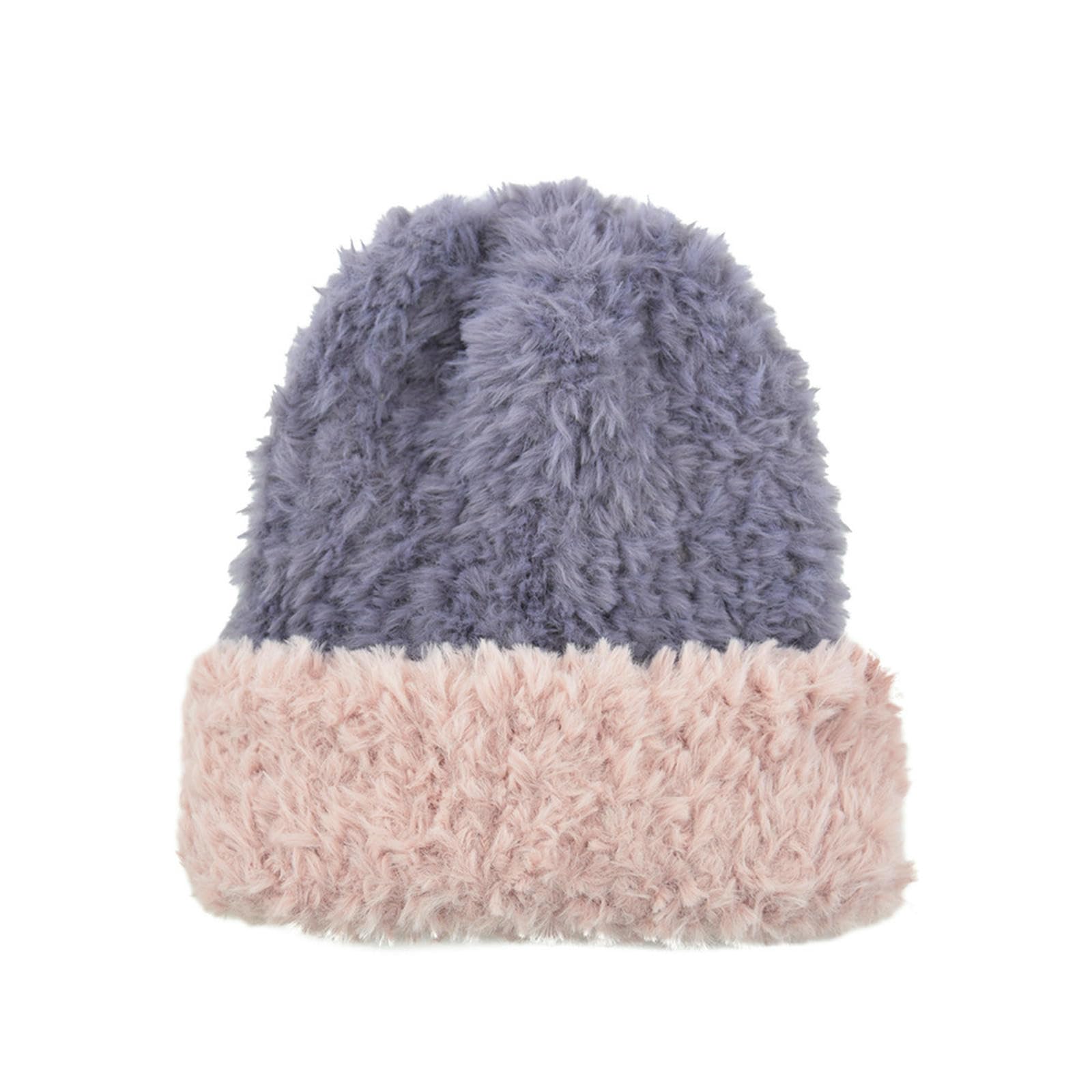 Gorro de punto AYANCAI con forro de felpa morado para el frío