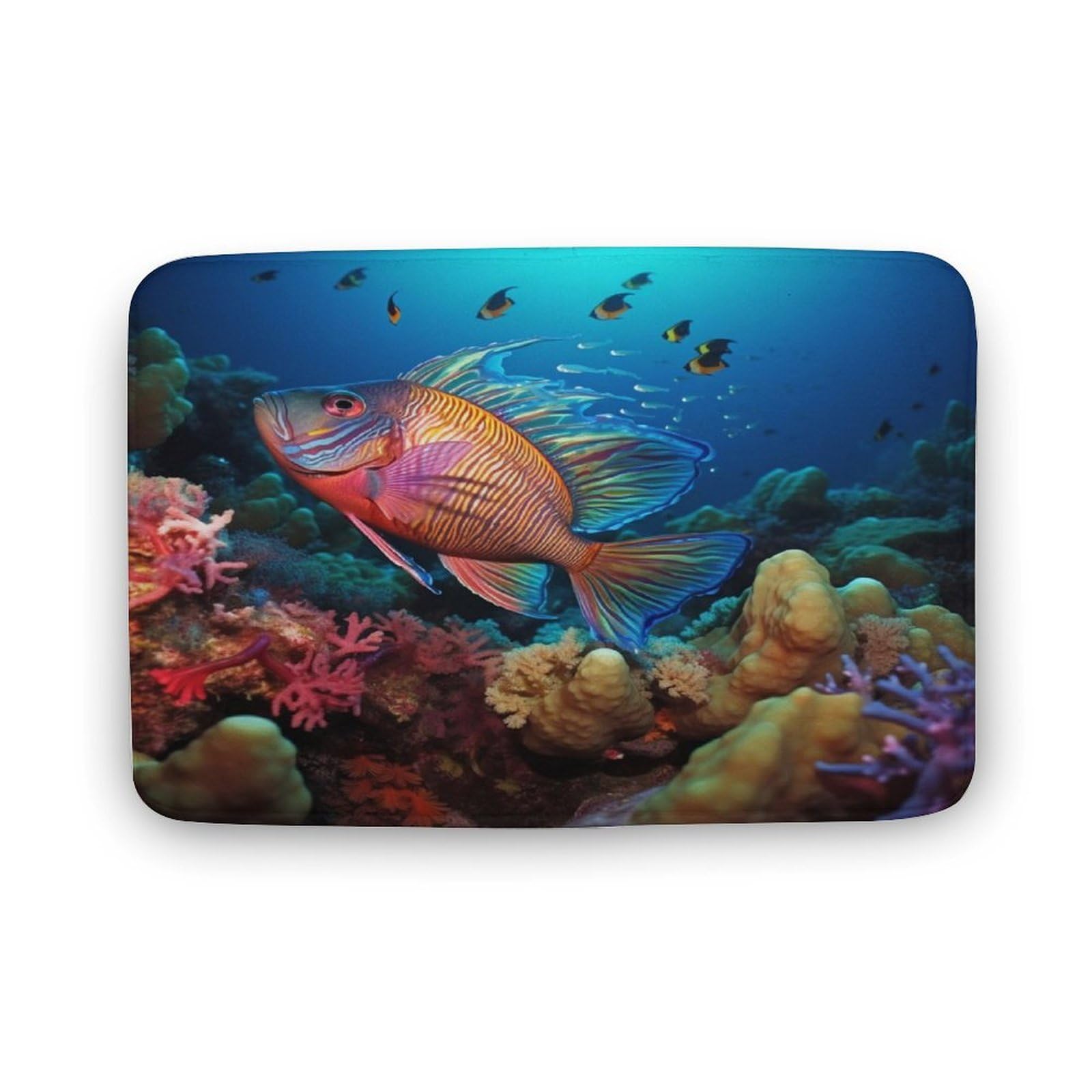 Felpudo de bienvenida de 40 cm x 60 cm con diseño de peces para entrada